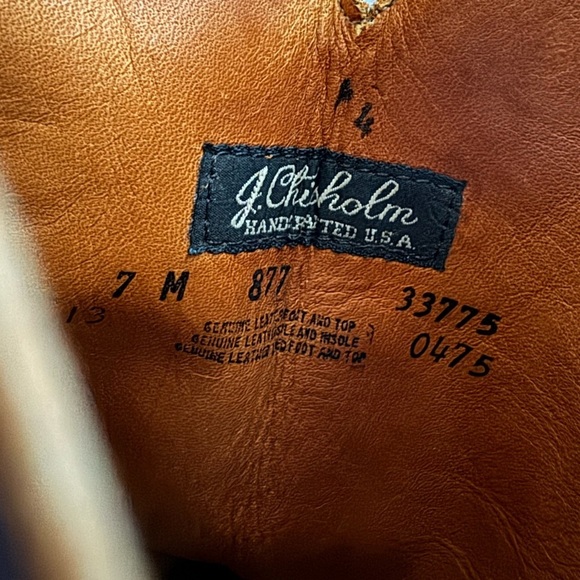 J. Chisholm Snakeskin Cowboy Boots, snake skin and Brown Leather Shaft size 7 - Picture 10 of 13